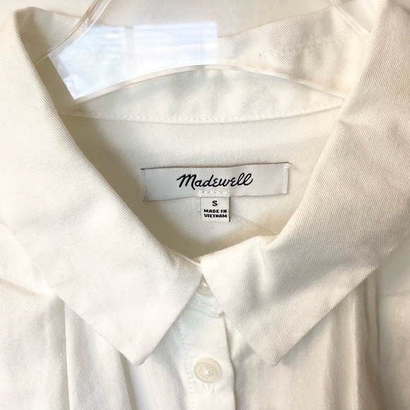 NWT Madewell Short Sleeve Button Front Central Shirt G0212 - White - S - Picture 8 of 10